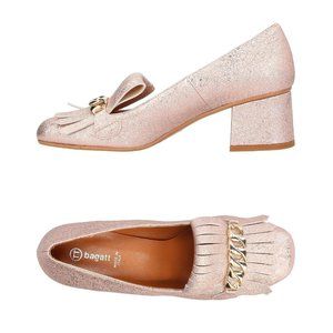 Bagatt Light Pink Gold Fringed Loafers - 39 IOB